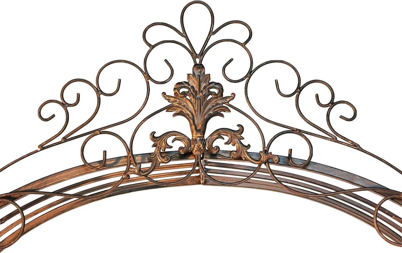 DanDiBo Rosenbogen mit Tor Pforte Metall Schmiedeeisen Rankhilfe Braun Antik - Bild 4
