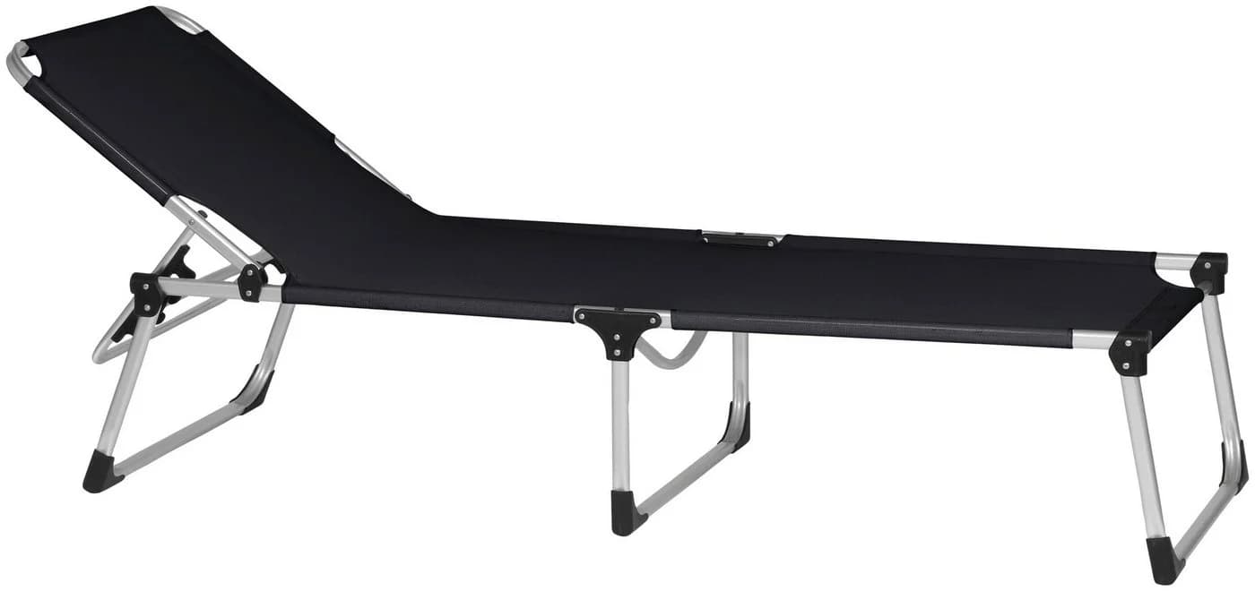 Siena Garden Gartenliege Alu-Dreibeinliege XXL Schwarz Silber - Bild 2