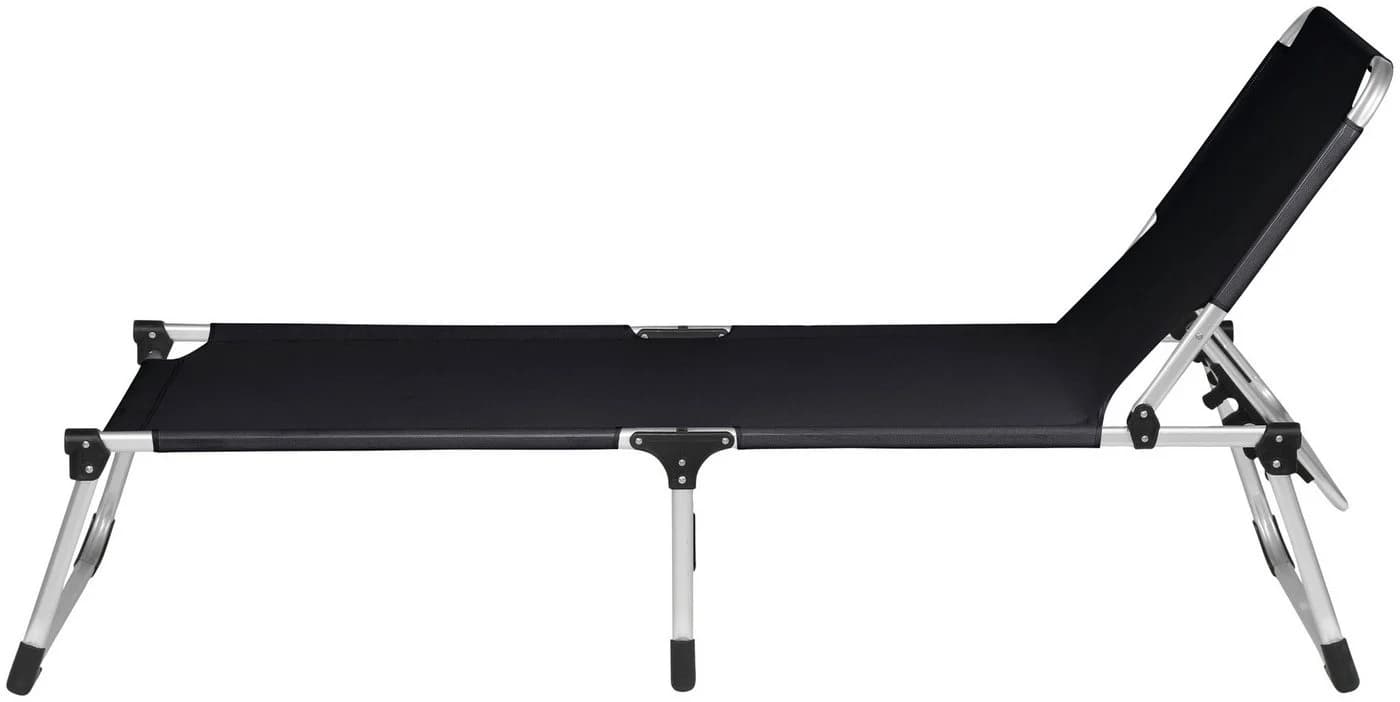 Siena Garden Gartenliege Alu-Dreibeinliege XXL Schwarz Silber - Bild 5