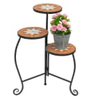 DanDiBo Blumentreppe Mosaik Orange-Rot Schwarz Metall Bild 2