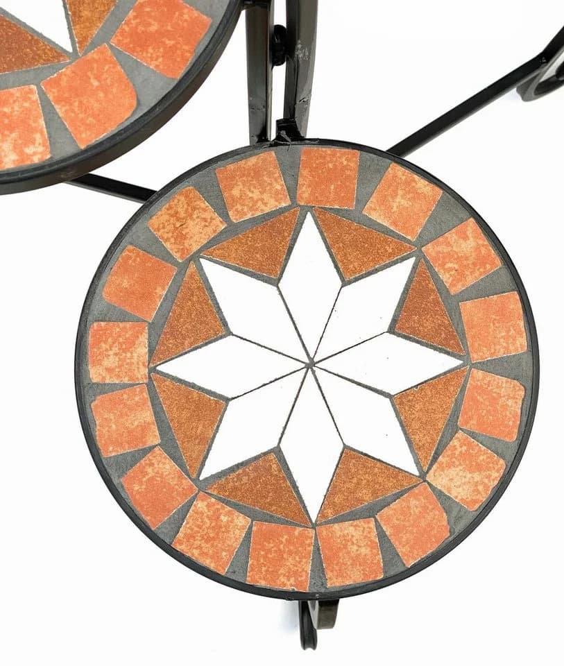 DanDiBo Blumentreppe Mosaik Orange-Rot Schwarz Metall - Bild 3