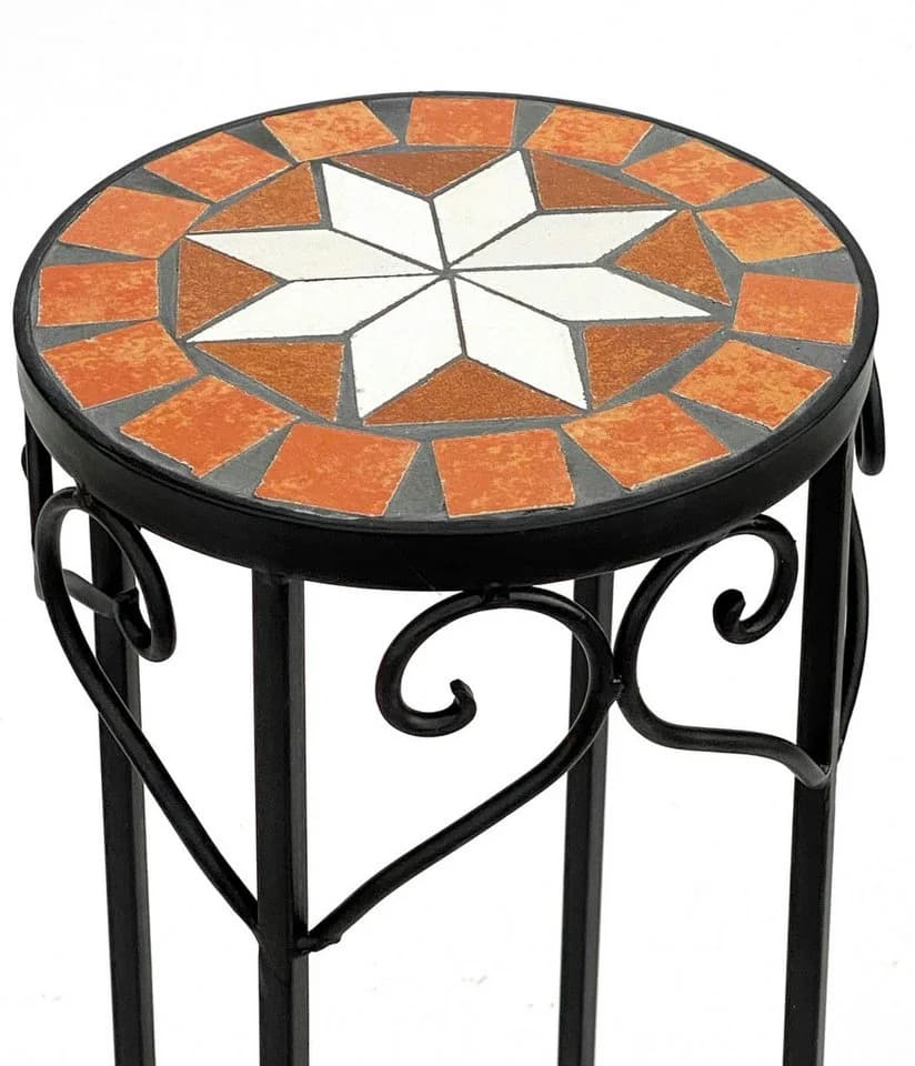 DanDiBo Blumenhocker Mosaik Rund Schwarz Terrakotta - Bild 4