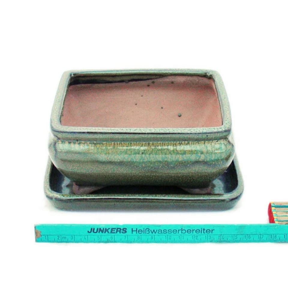 Exotenherz Bonsai-Schale Oliv-Braun Glasiert Keramik - Bild 3