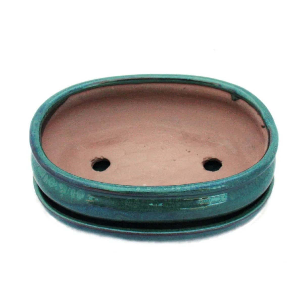 Exotenherz Bonsai-Schale Grün Oval Modell O47