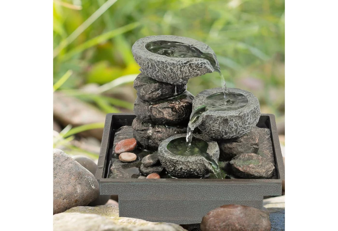 pajoma® Zimmerbrunnen Floating Stones Polyresin