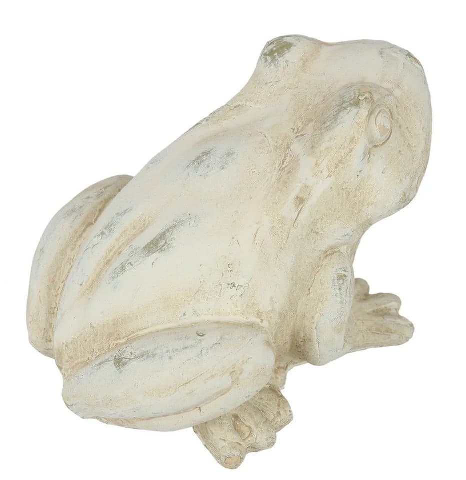 I.GE.A. Frosch Dekofigur Keramik Beige Antik-Look