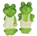 I.GE.A. Frosch-Dekofigur 2er Set Terrakotta Grün/Weiß Bild 1