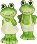 I.GE.A. Frosch-Dekofigur 2er Set Terrakotta Grün/Weiß Bild 2