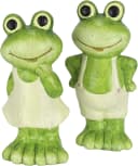I.GE.A. Frosch-Dekofigur 2er Set Terrakotta Grün/Weiß Bild 3