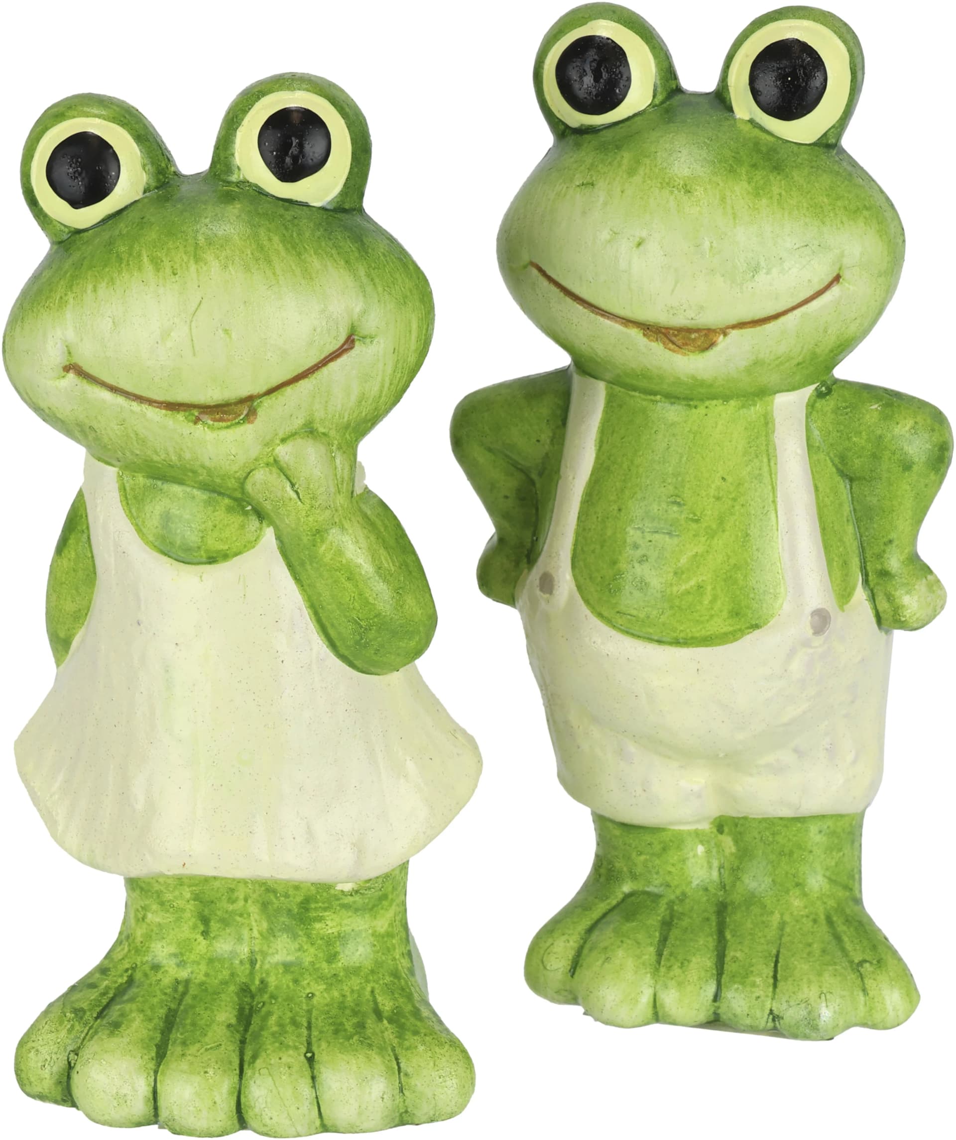 I.GE.A. Frosch-Dekofigur 2er Set Terrakotta Grün/Weiß - Bild 3