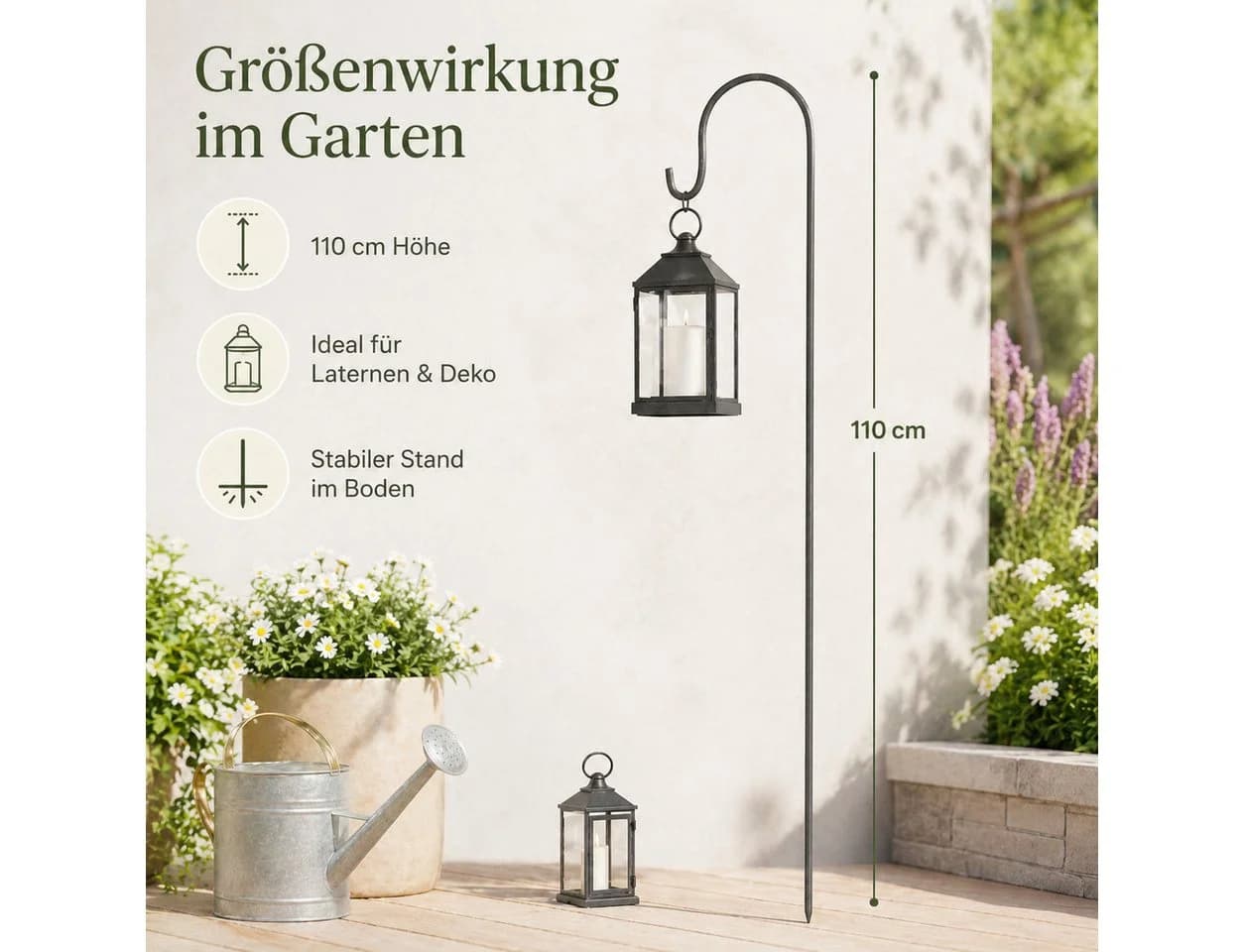 BOLTZE Gartenstab Schäferstab Braun Metall Deko - Bild 4