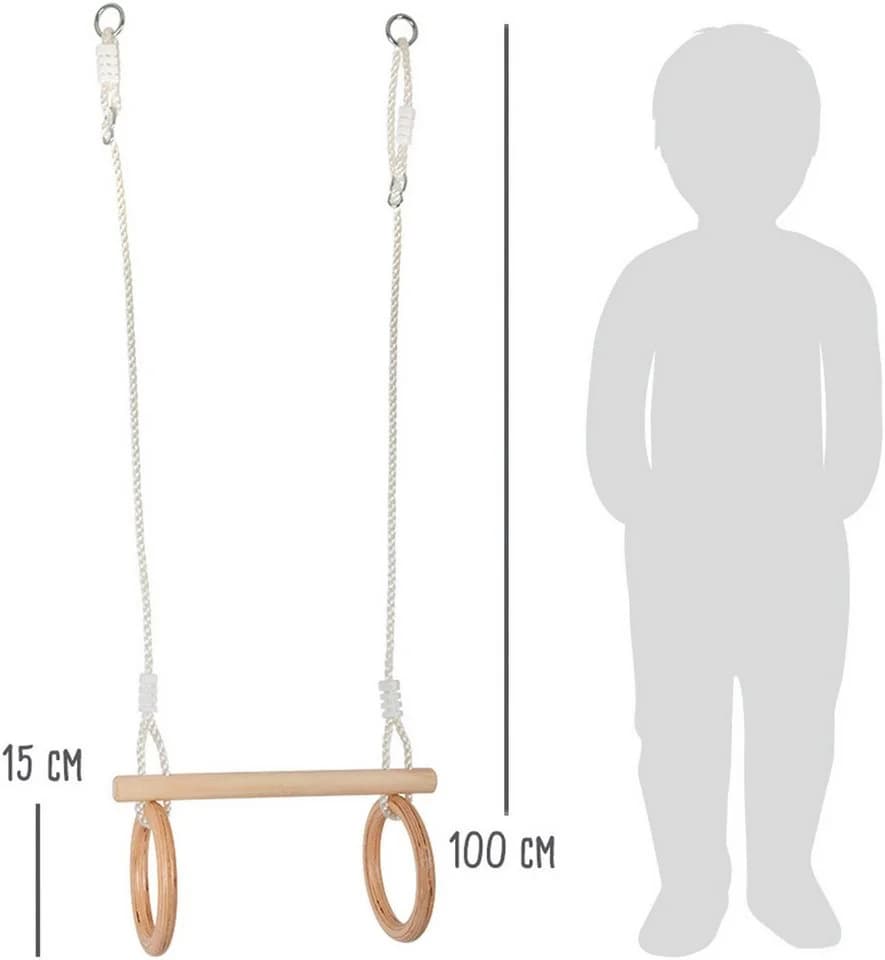 Small Foot Schaukelsitz Trapez mit Turnringen Beige Natur - Bild 5