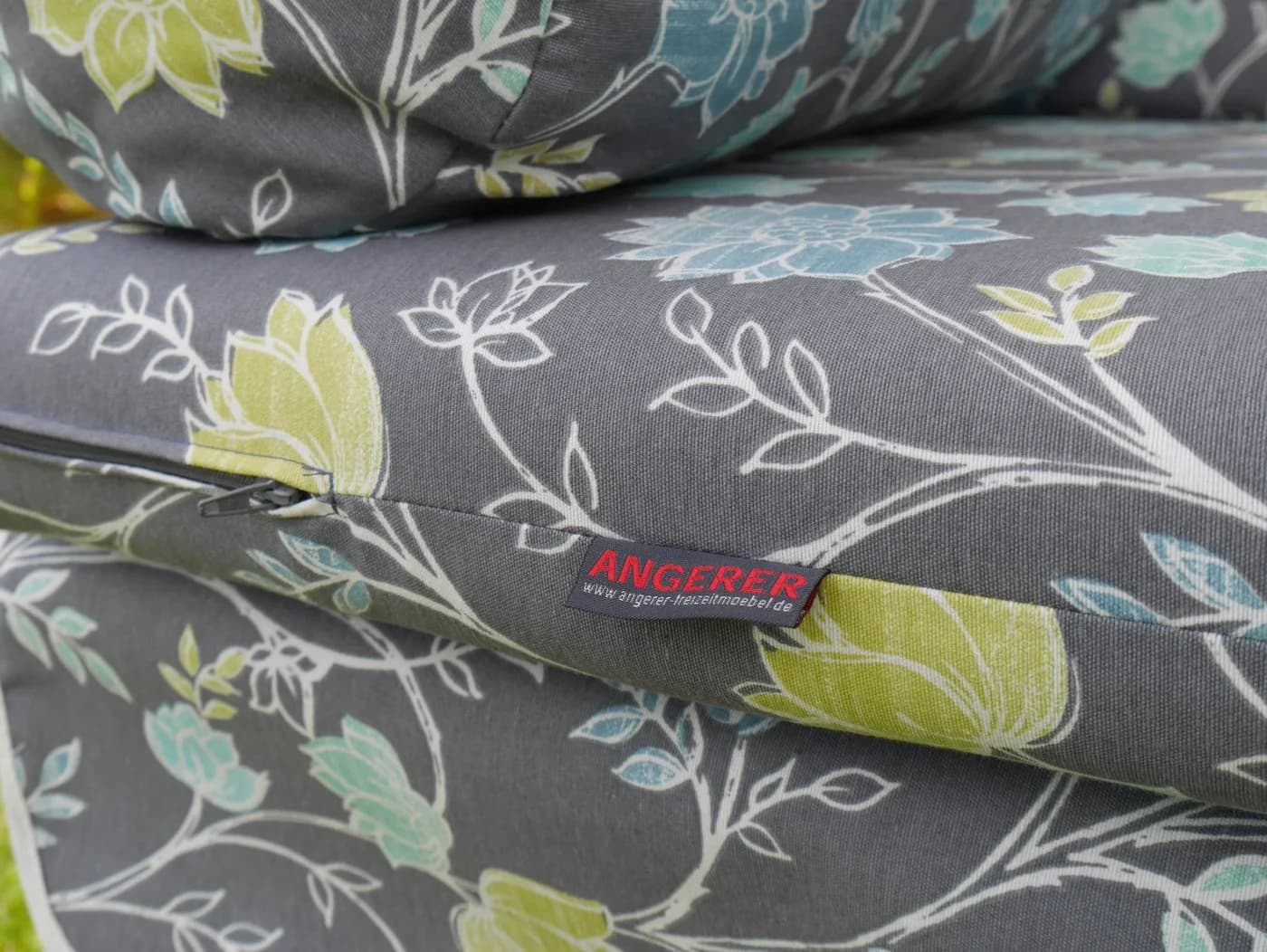 Angerer Freizeitmöbel Bankauflage Trend Grau Blau Baumwolle Polyester