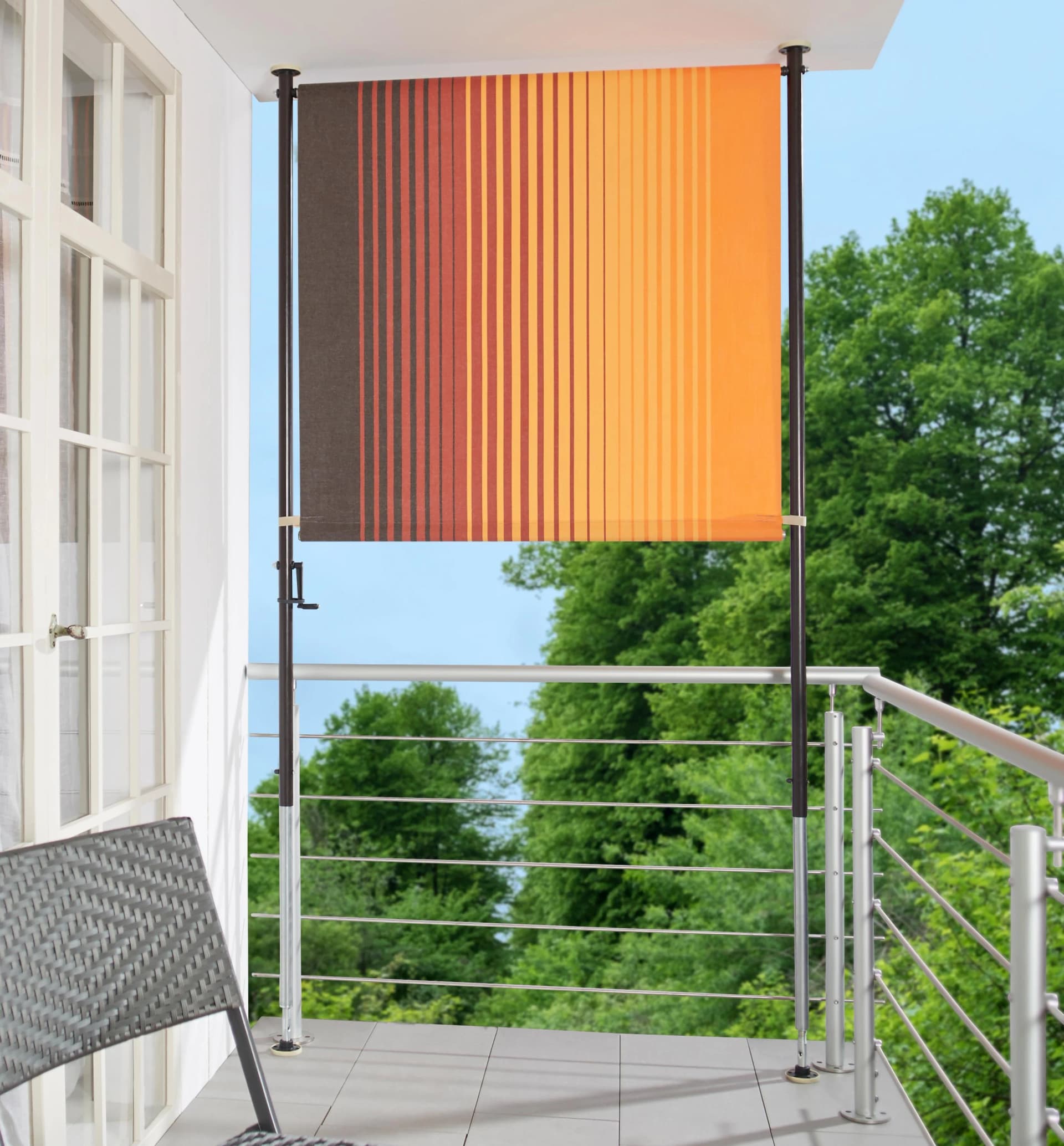 Klemm-Senkrechtmarkise Nr. 100 Orange-Braun 120x225 cm Polyacryl Angerer