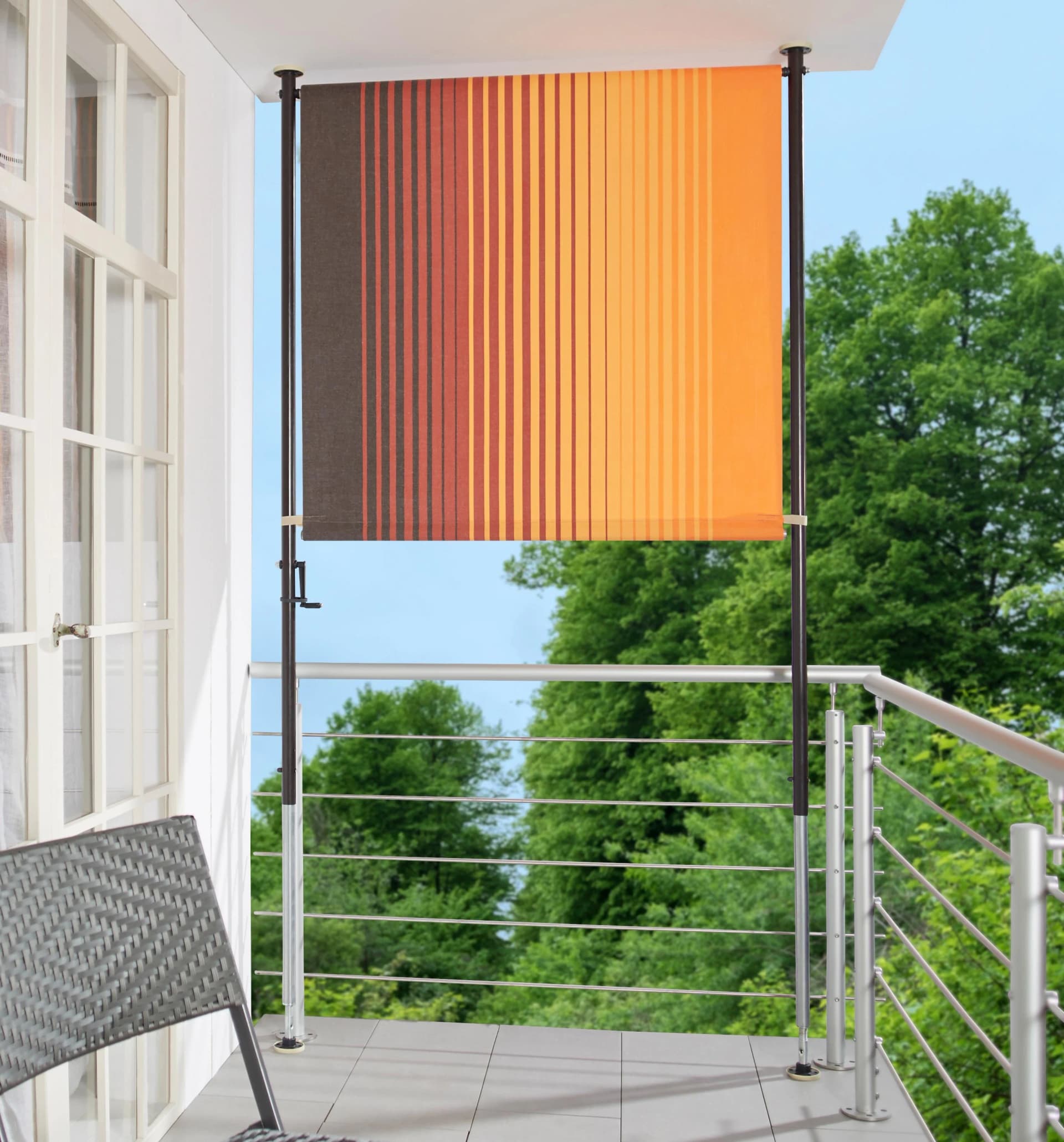 Angerer Freizeitmöbel Klemm-Senkrechtmarkise Nr. 100 Orange-Braun