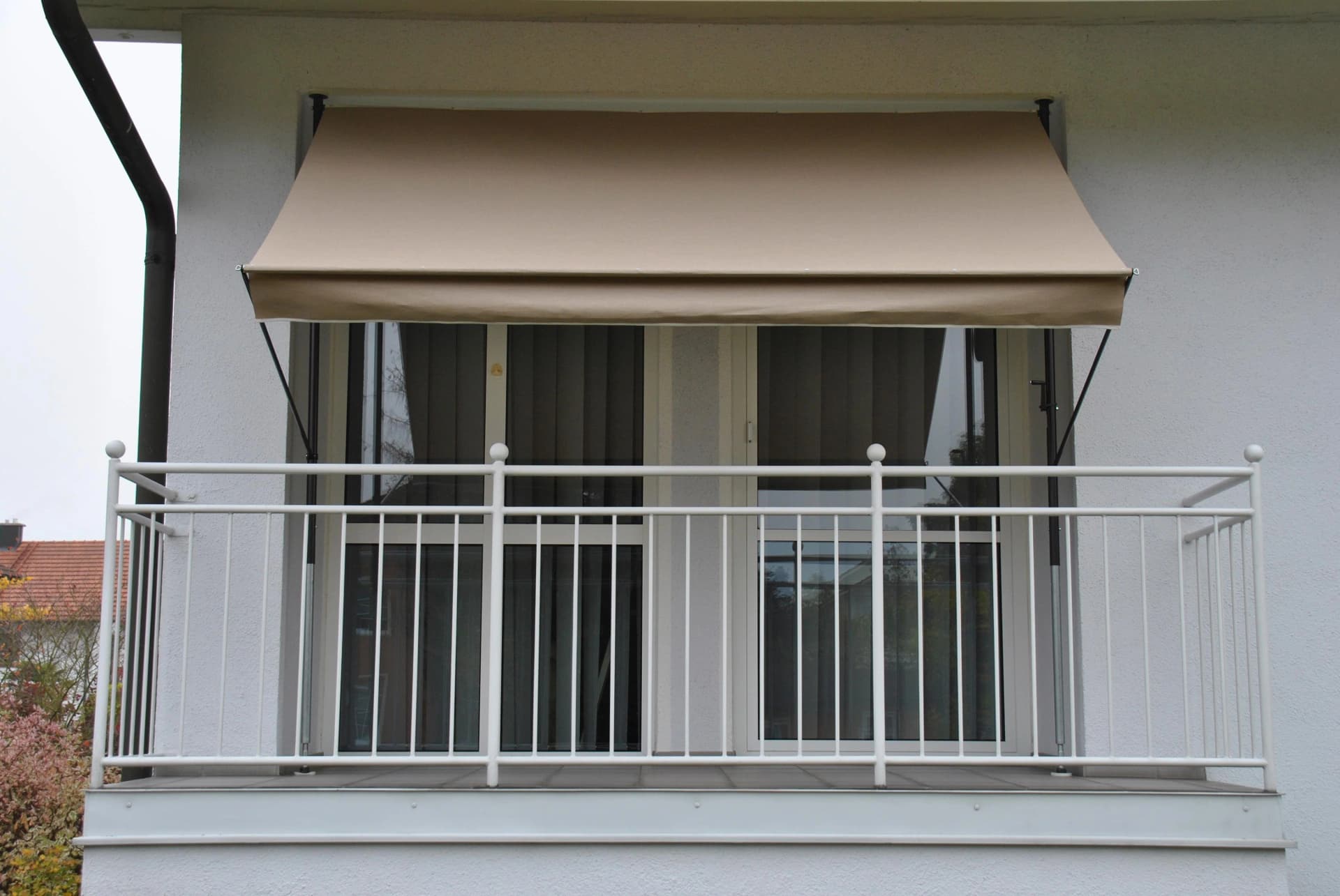 Angerer Klemmmarkise Taupe 400x150 cm Polyacryl Stahl Kurbel
