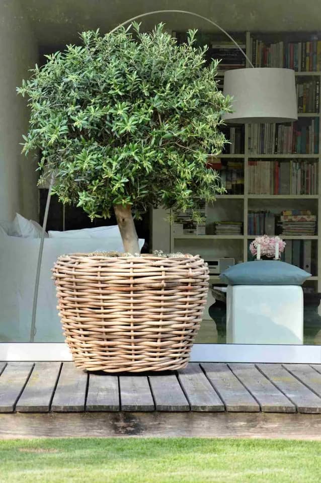 jankurtz Blumenkasten Palau Naturrattan Ø 57 cm mit Innentopf - Bild 4