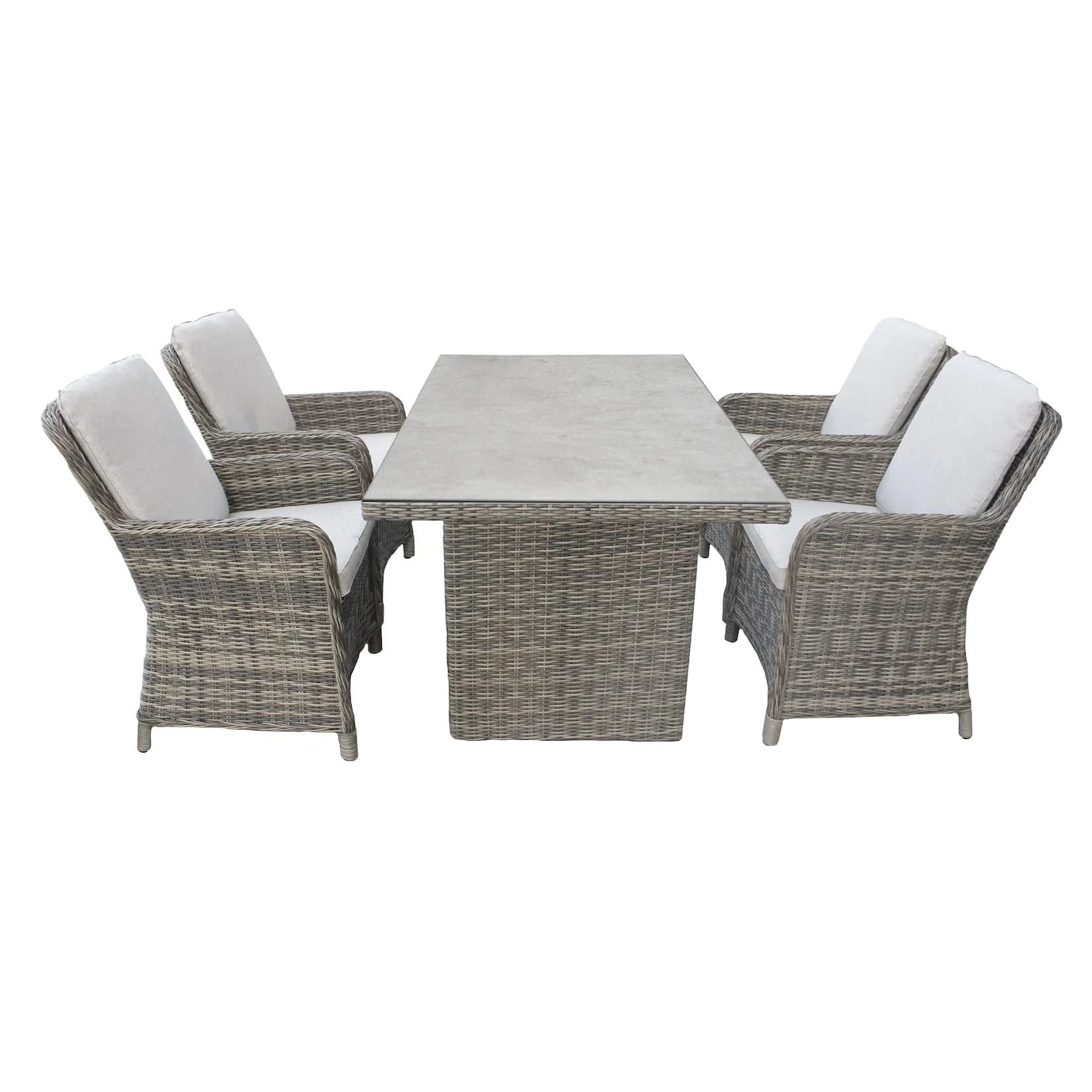 Bellavista Dining Set Ria 4-tlg. Grau Meliert Polyrattan