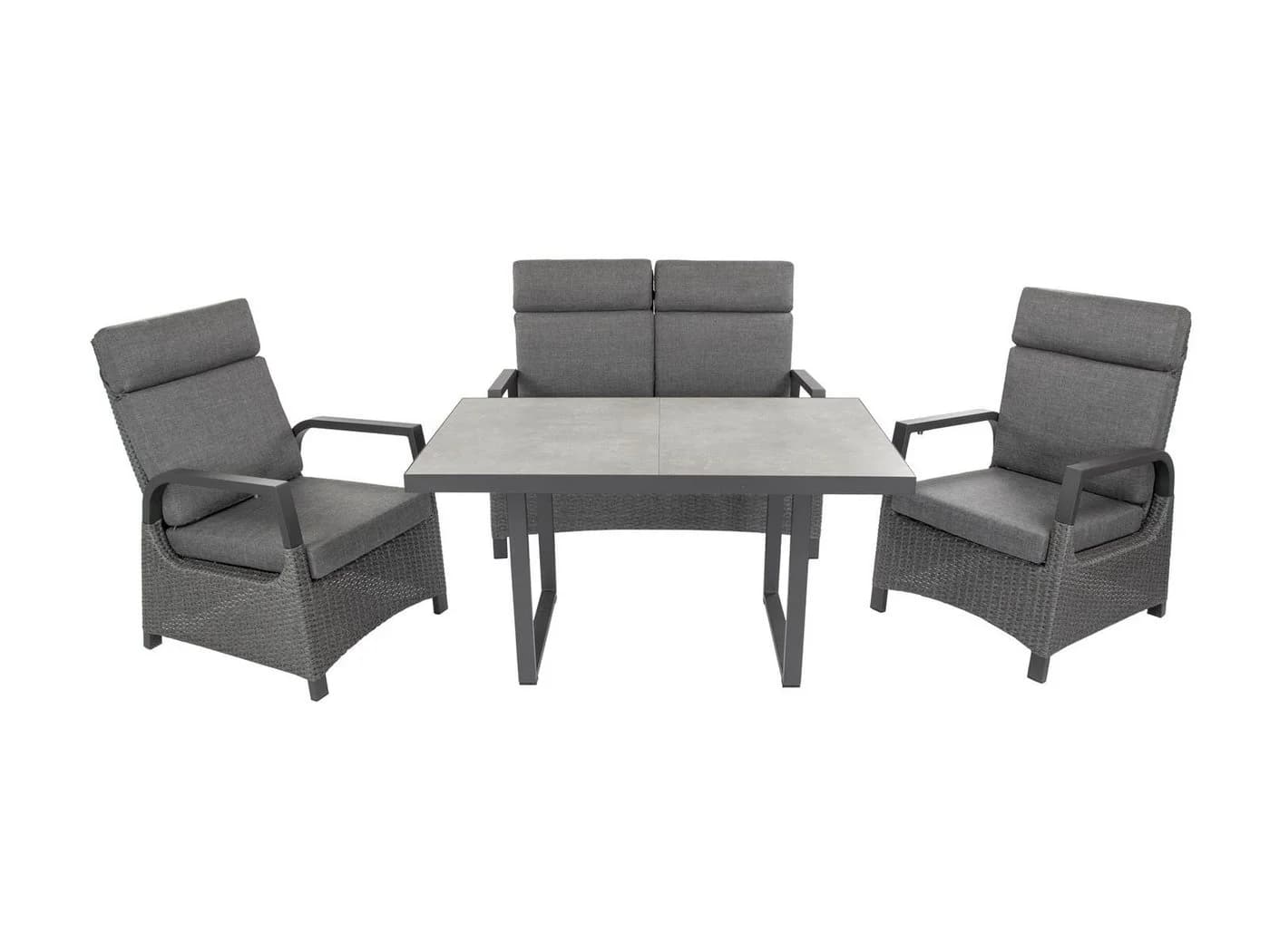 Bellavista Home & Garden Lounge Set Orlando Grau Anthrazit Aluminium Poly Rattan - Bild 3