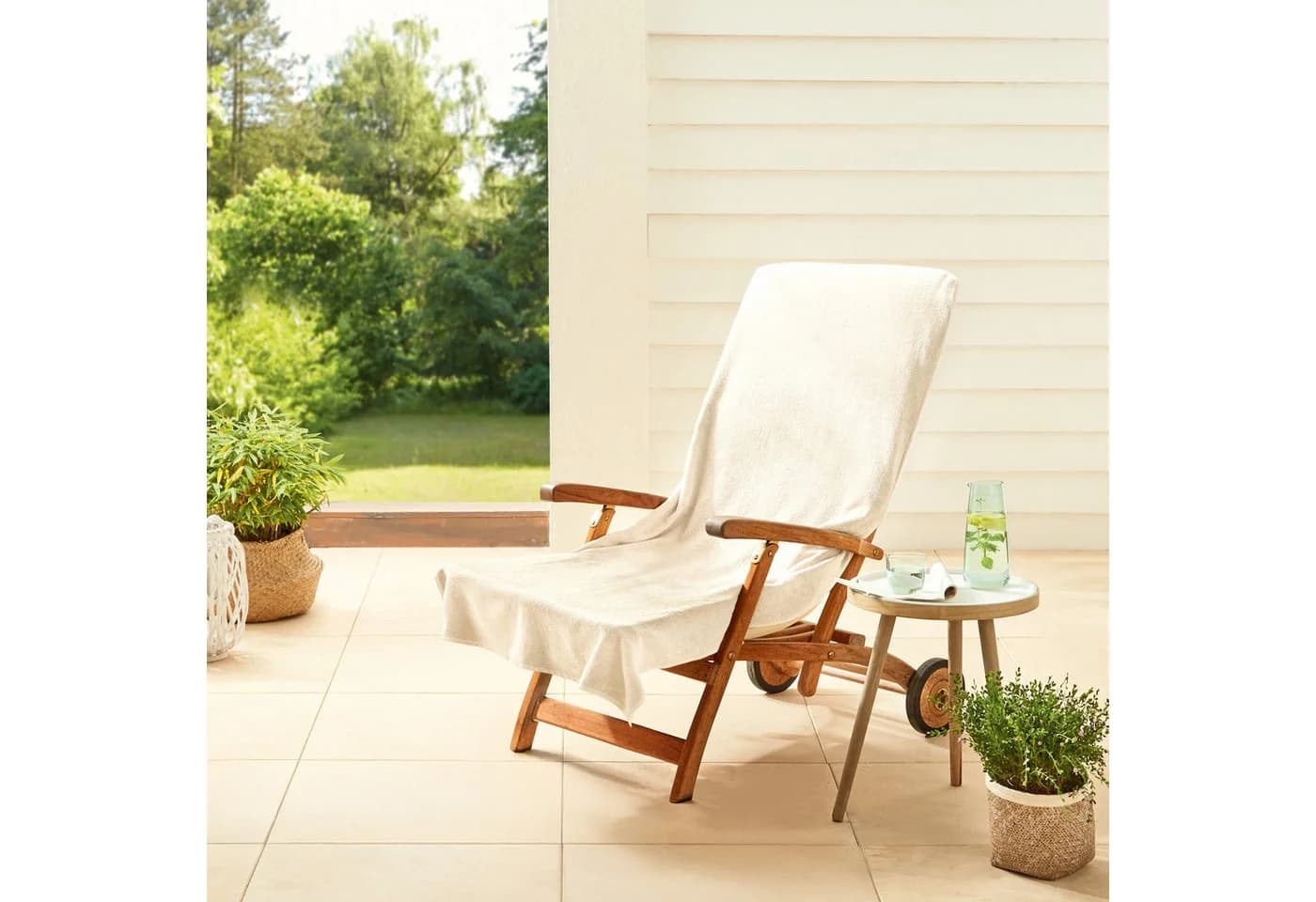 Dyckhoff Stuhlauflage Frottier Beige mit Einschubtasche - Bild 2