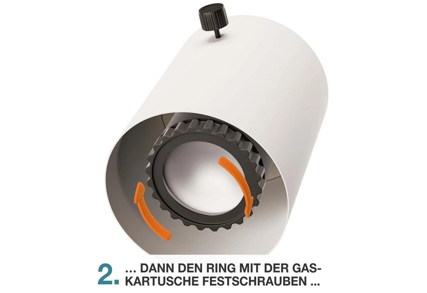 TOM Tischkamin Gas mit 3x 190g Kartuschen, 12h Brenndauer, Dekosteine, Schwarz - Bild 5