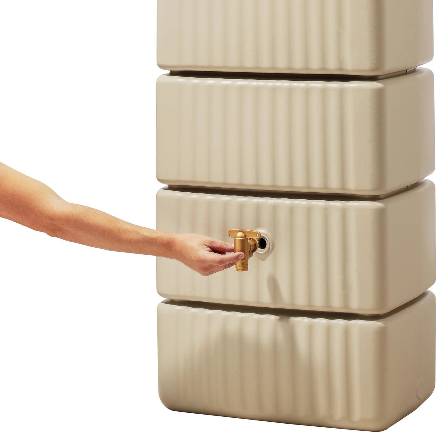 4rain Regentonne SLIM 330L Wandtank Sandbeige - Bild 4