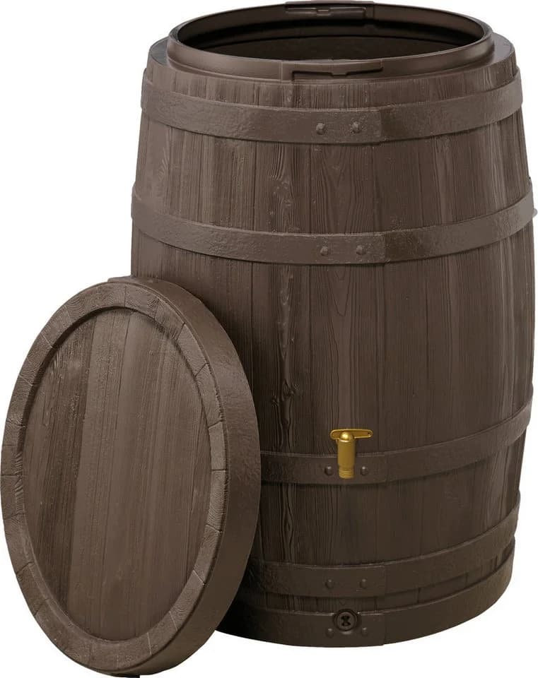 4rain Regentonne Vino 250 Liter dunkelbraun Holzfassoptik - Bild 2
