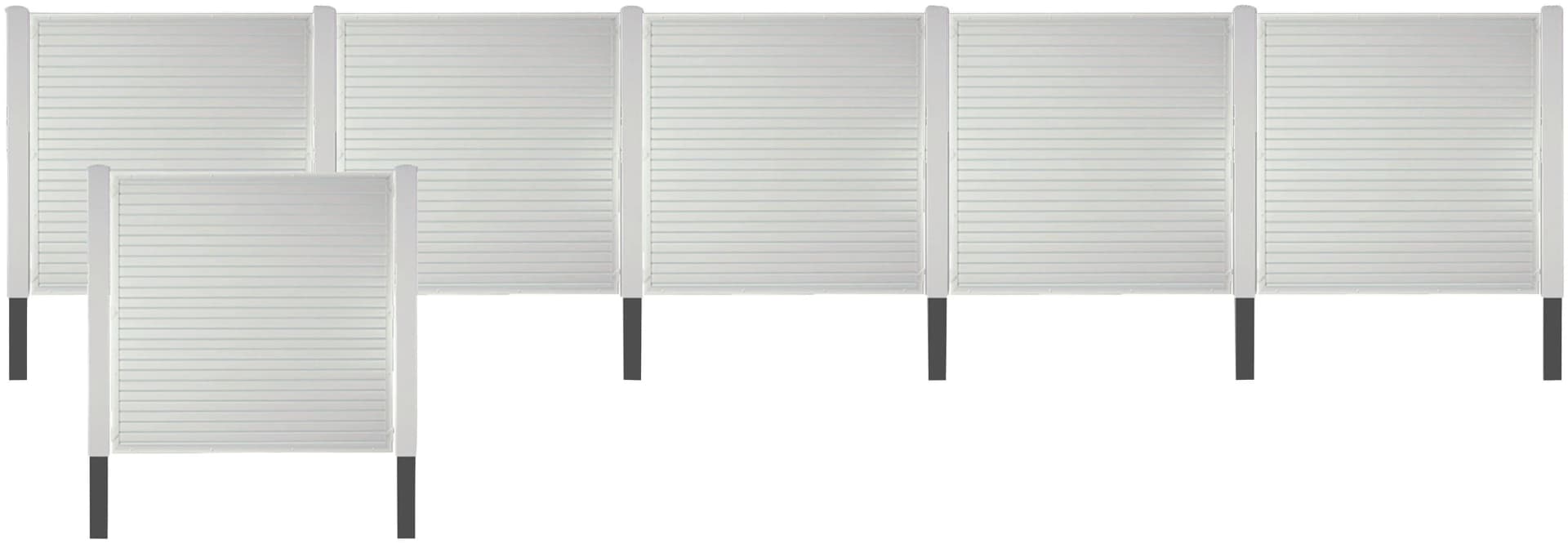 TETZNER & JENTZSCH Sichtschutzelement LAREDO 4 Weiß PVC-Alu Zaun