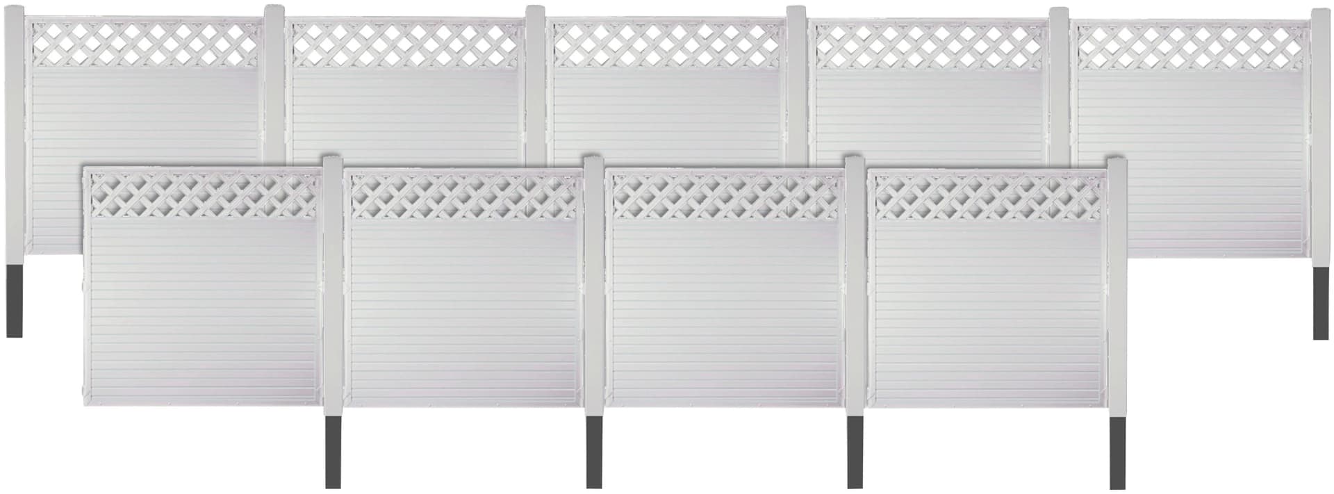 Sichtschutzelement TETZNER & JENTZSCH LANGLEY 7 Weiß PVC-Alu Zaun 180 cm