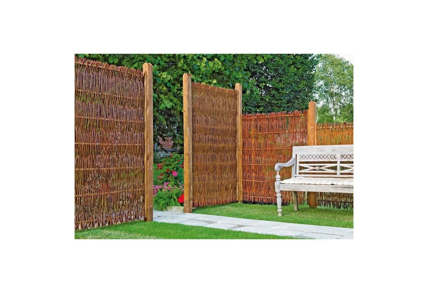 Tetzner & Jentzsch Gartenzaun FUEGO-Weidengeflechtzaun Braun - Bild 2