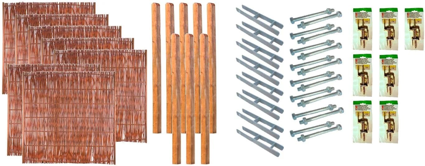 Weidenzaun TETZNER & JENTZSCH Fontana 5 Braun Stahl Weidengeflecht