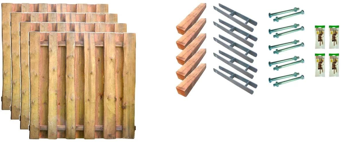 Bohlenzaun TETZNER & JENTZSCH Seattle 2 Grün/Braun Holzwerkstoff