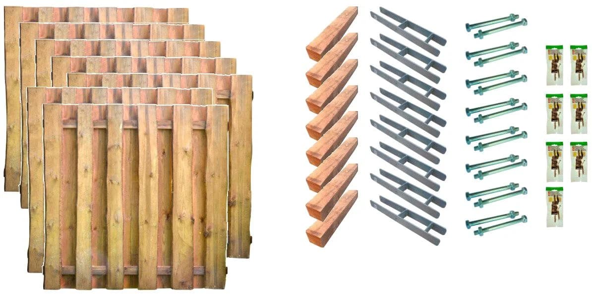 Bohlenzaun TETZNER & JENTZCH "Seattle 5" Grün/Braun Holzwerkstoff 180 cm