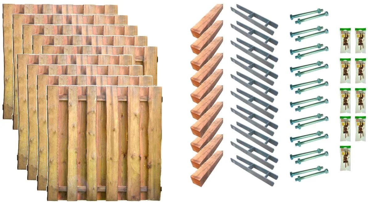 Bohlenzaun TETZNER & JENTZSCH Seattle 7 Grün/Braun Holzwerkstoff