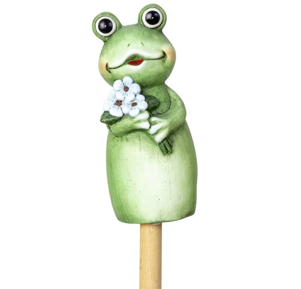Mel-O-Design Keramik Zaunhocker Frosch Grün Gartenfigur - Bild 2