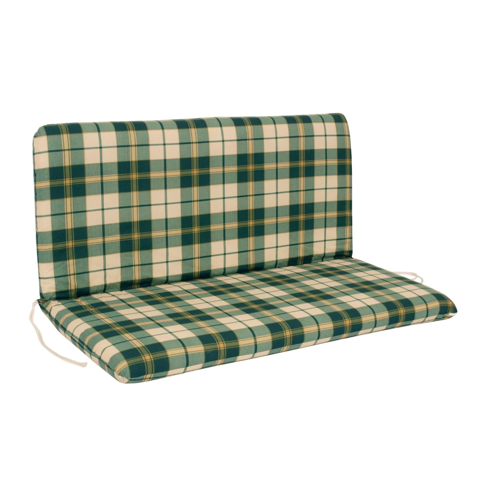 DEGAMO Bankauflage BOSTON 2-Sitzer Grün/Beige Kariert