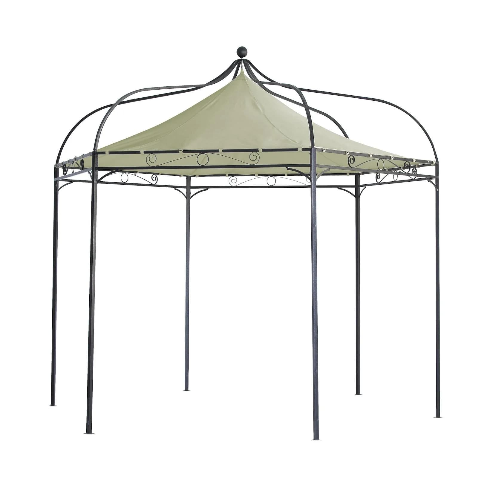 DEGAMO Pavillon MODENA 6-eckig Schwarz Ecru Wasserdicht