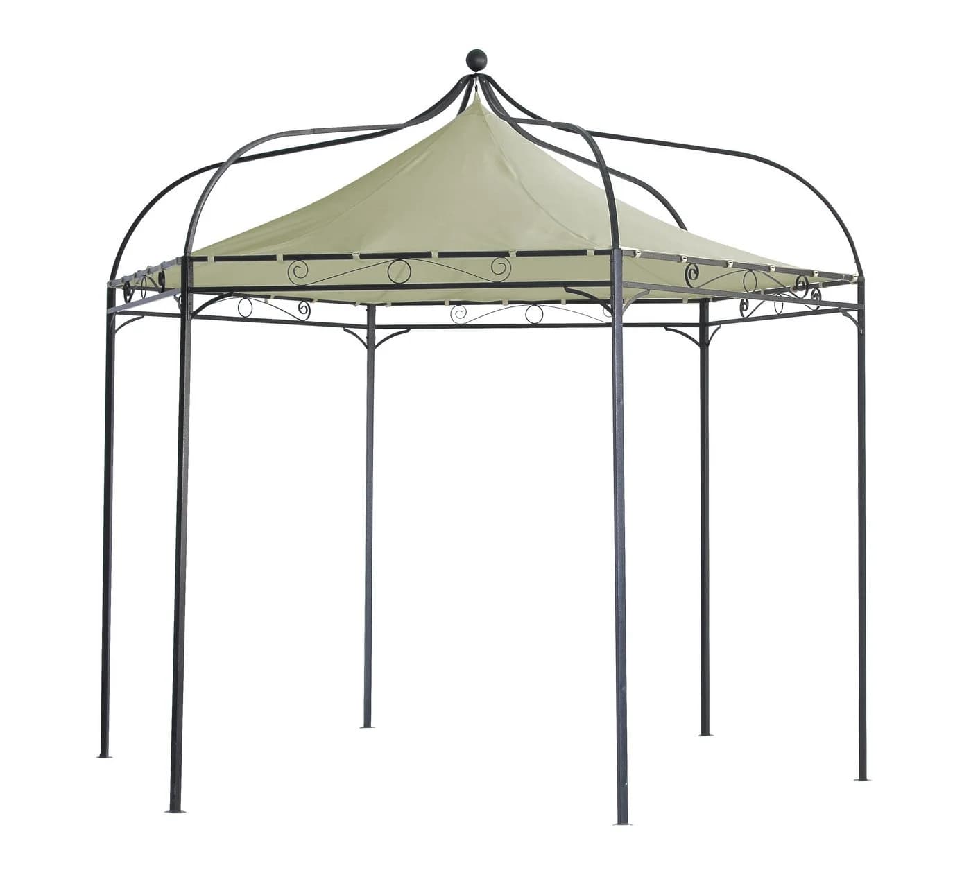 DEGAMO Pavillon MODENA 6-eckig Schwarz Ecru Wasserdicht - Bild 3
