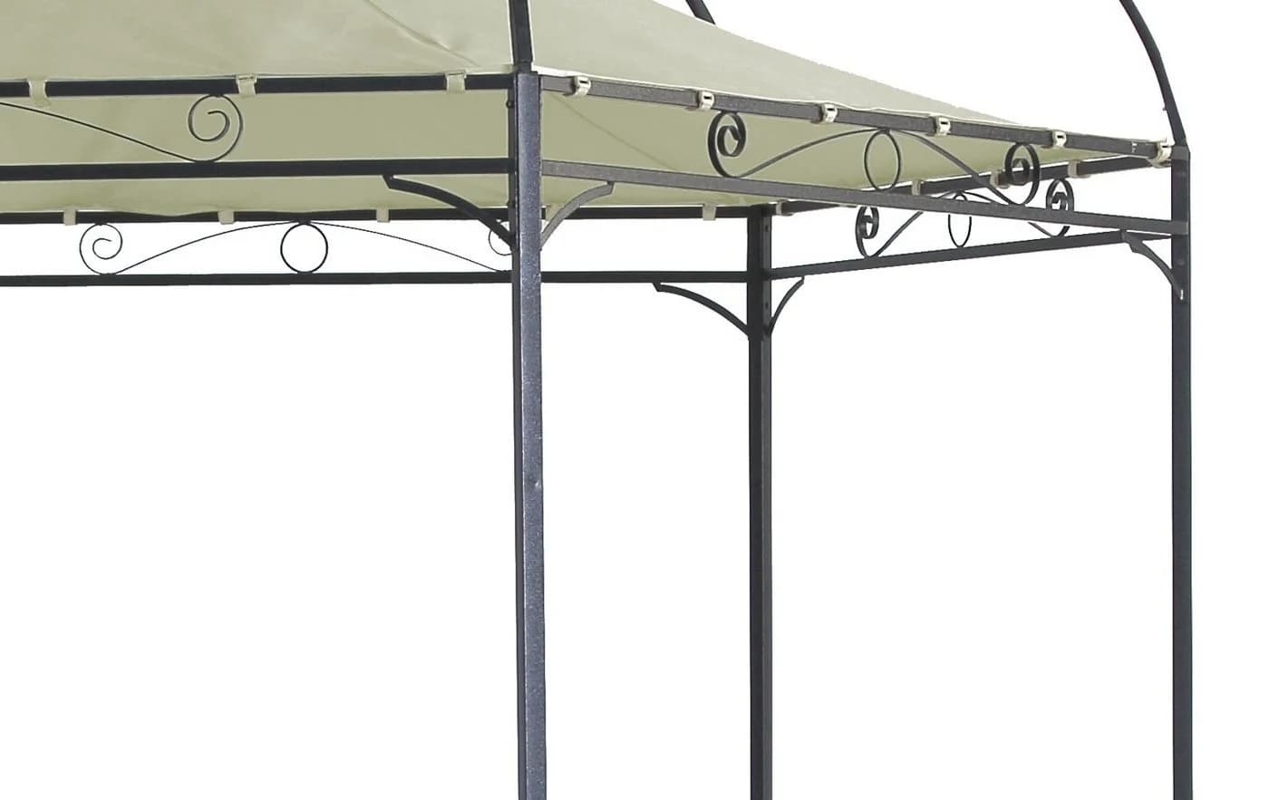 DEGAMO Pavillon MODENA 6-eckig Schwarz Ecru Wasserdicht - Bild 4