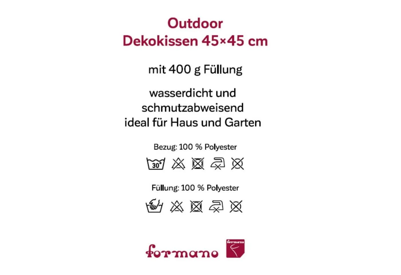 formano Outdoorkissen wetterfest 45x45cm verschiedene Motive