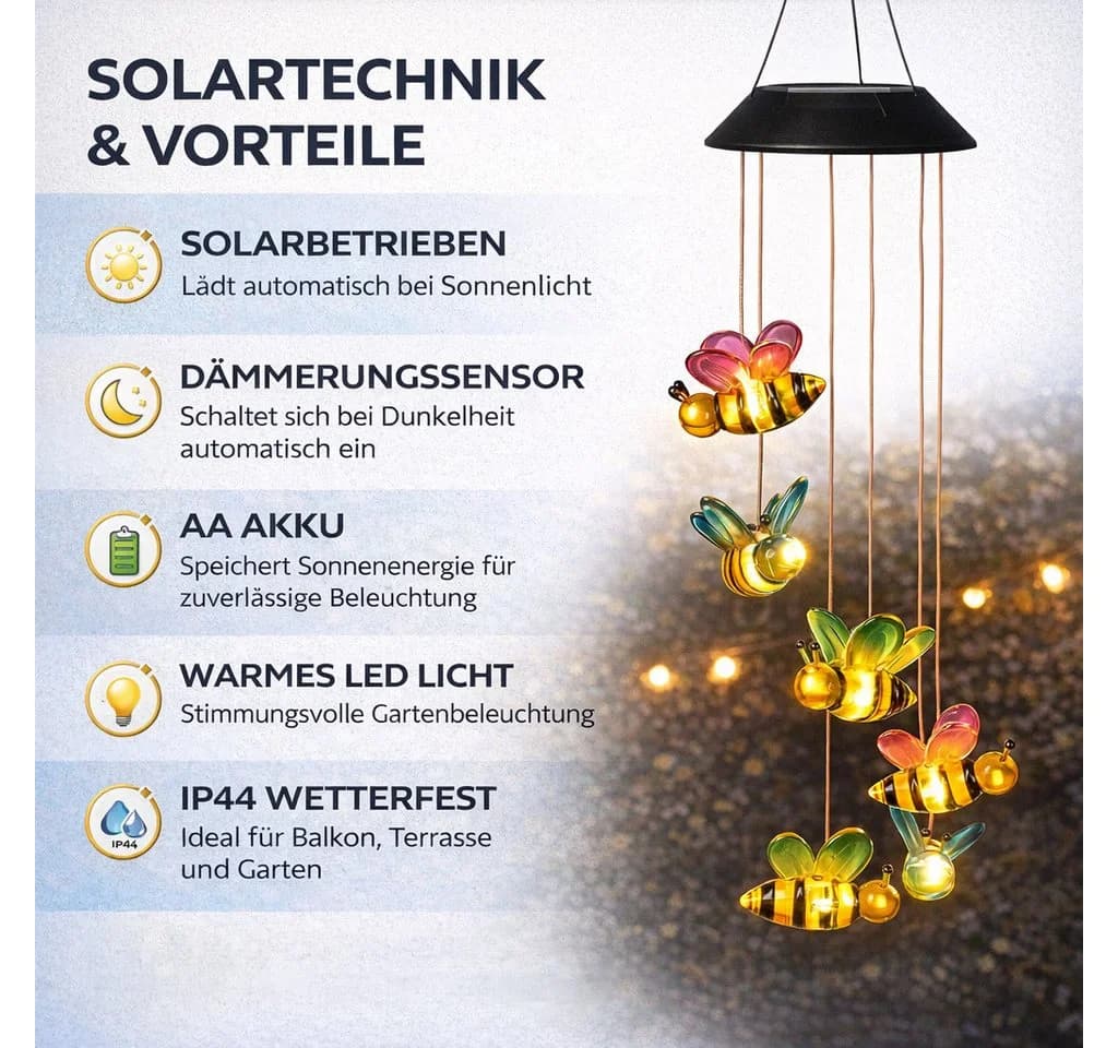 formano Solar Mobile Bienen Hängelampe mit warmweißem LED - Bild 3