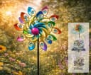 formano Gartenfigur Buntes Windrad Metall Windspiel Windmühle 109 cm Bild 2