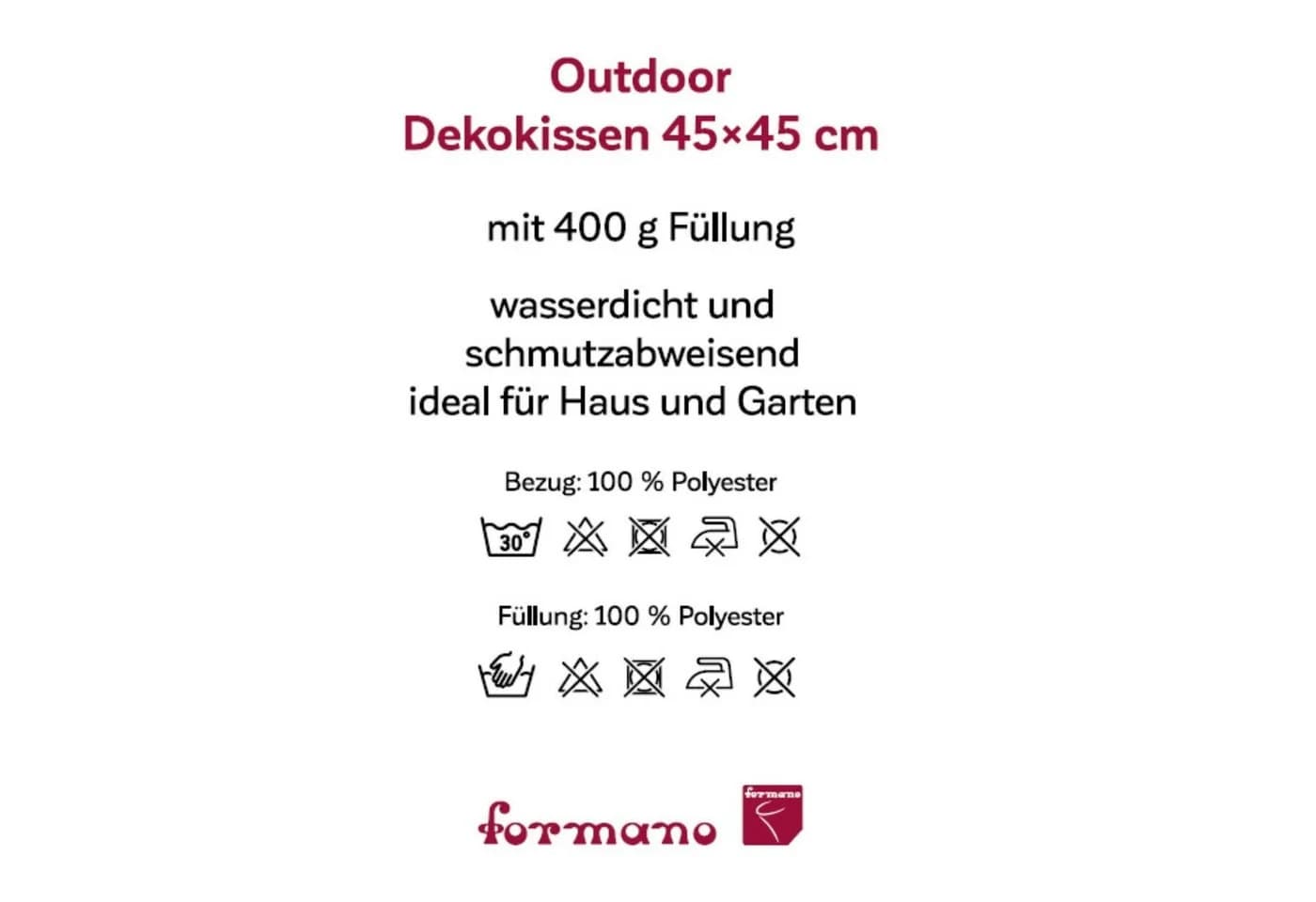 formano Dekokissen Sommerzeit Wetterfest Erdbeer-Motiv