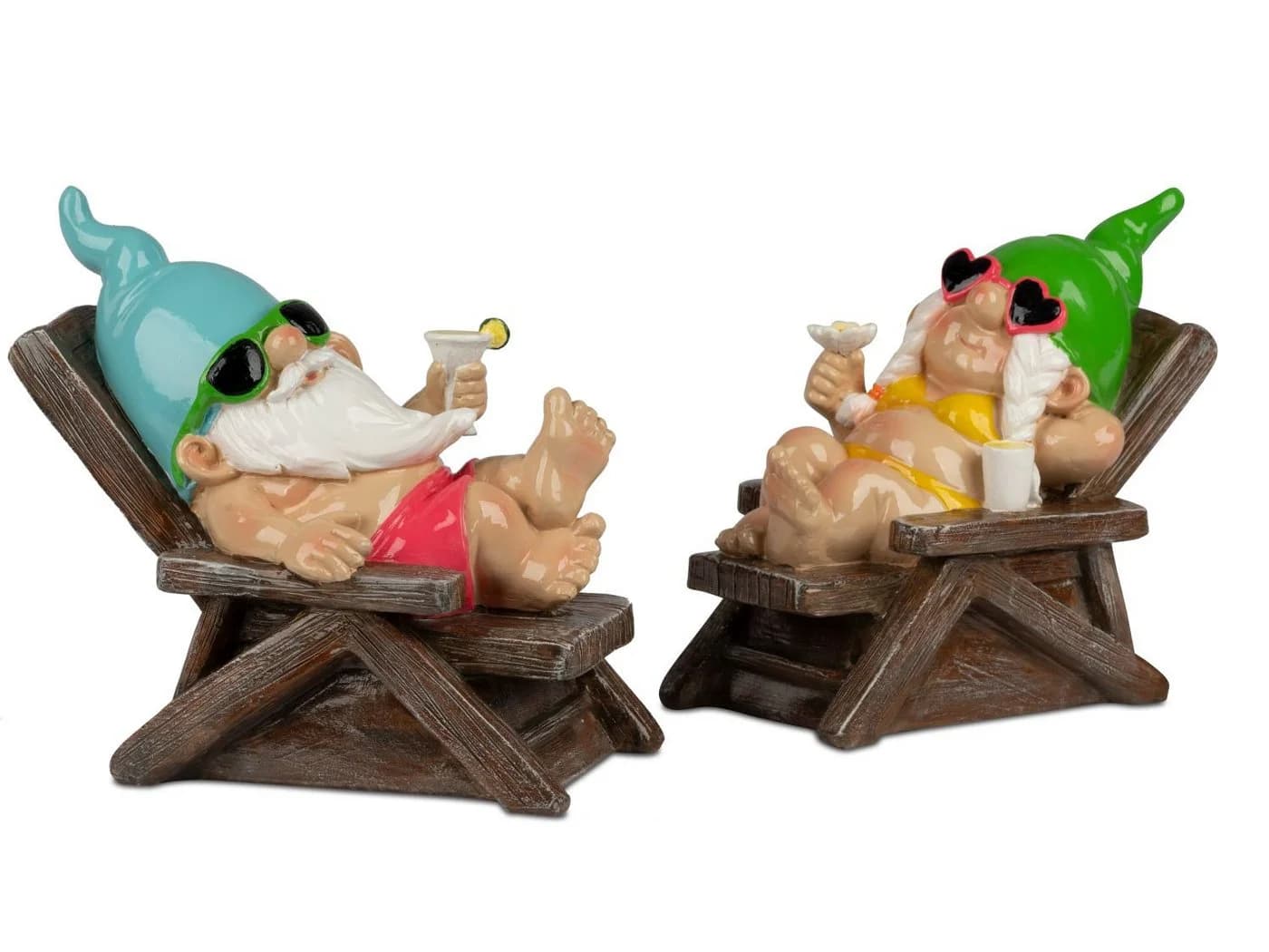 Formano Gartenzwerg 2er Set Liegestuhl 26cm Kunststein