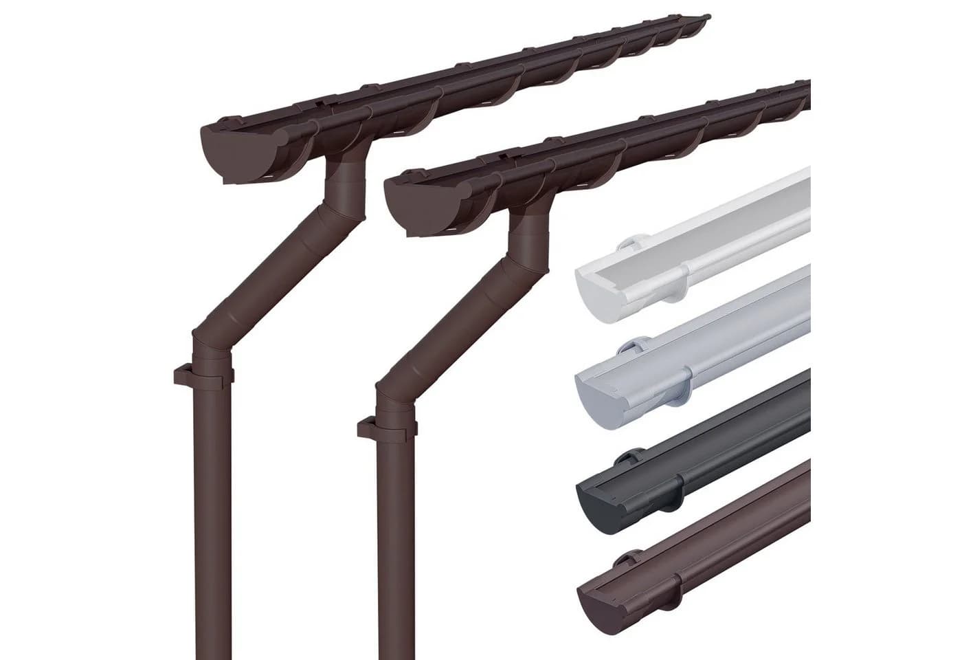 INEFA Dachrinnen-Set PVC halbrund NW100 für zwei Dachseiten - Bild 2