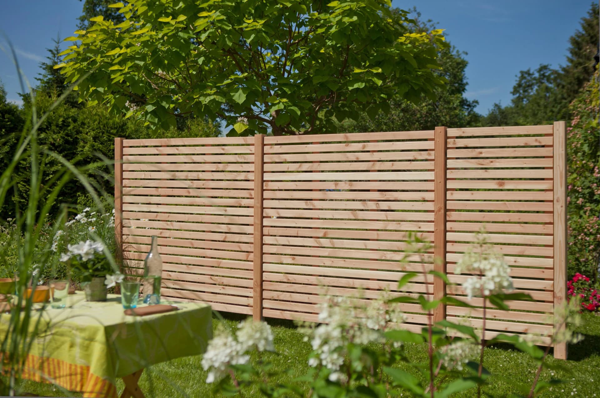 Dichtzaun Kiehn-Holz 4,86 m Holzwerkstoff Douglasie 3-tlg. 180 cm