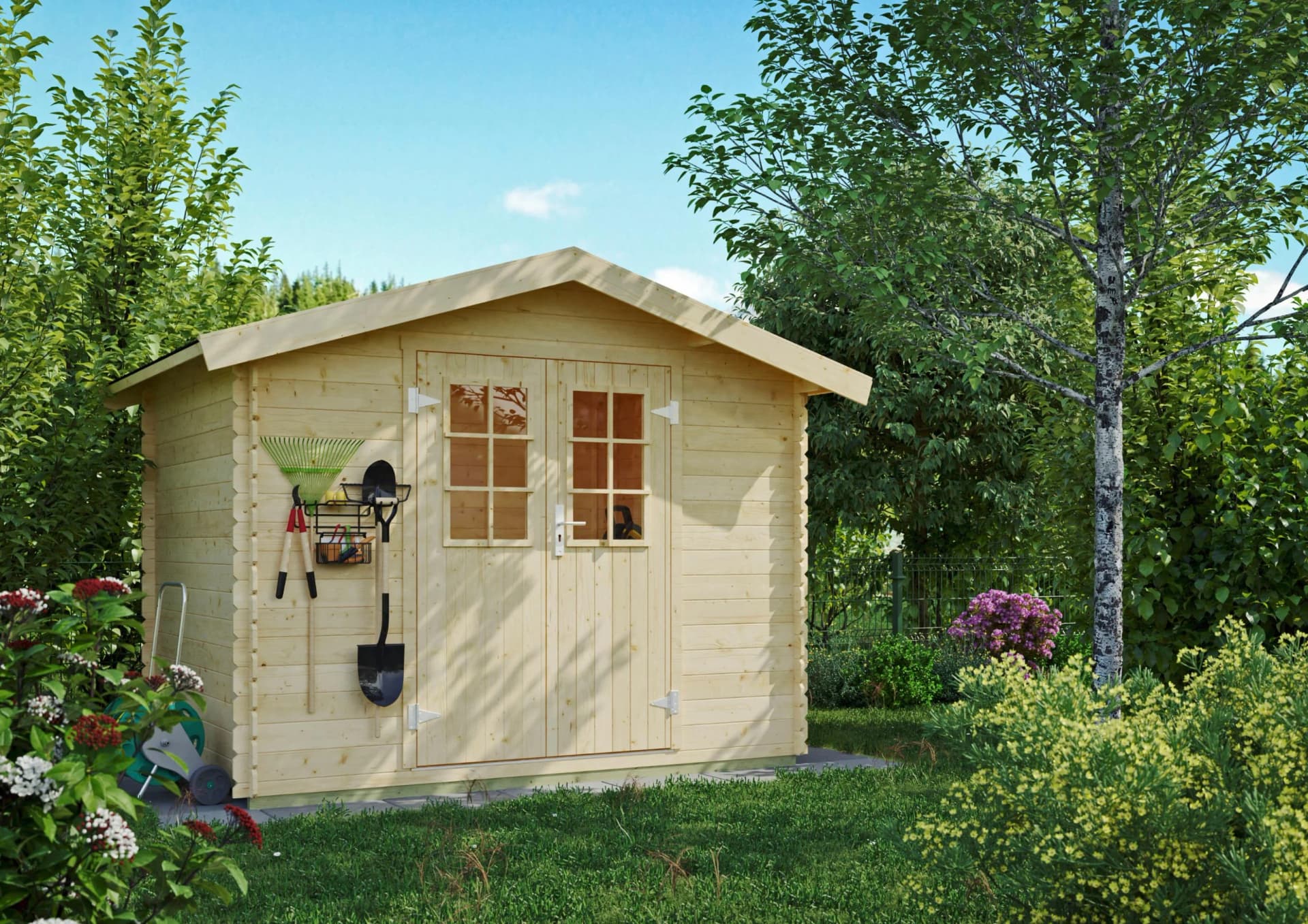 Gartenhaus KIEHN-HOLZ Mellenberg 1 Naturbelassen Holzwerkstoff