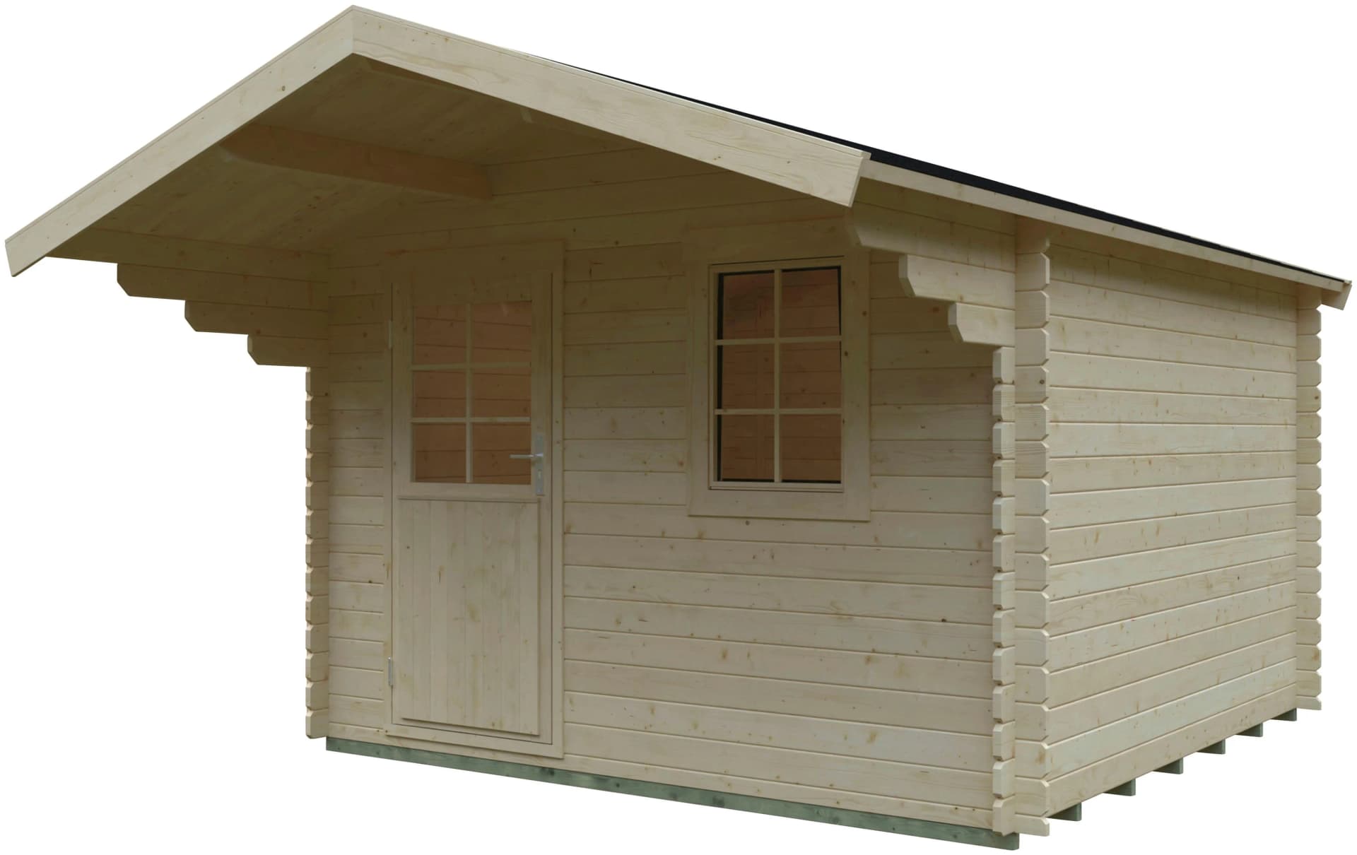 Gartenhaus Blockbohlensystem mit Satteldach