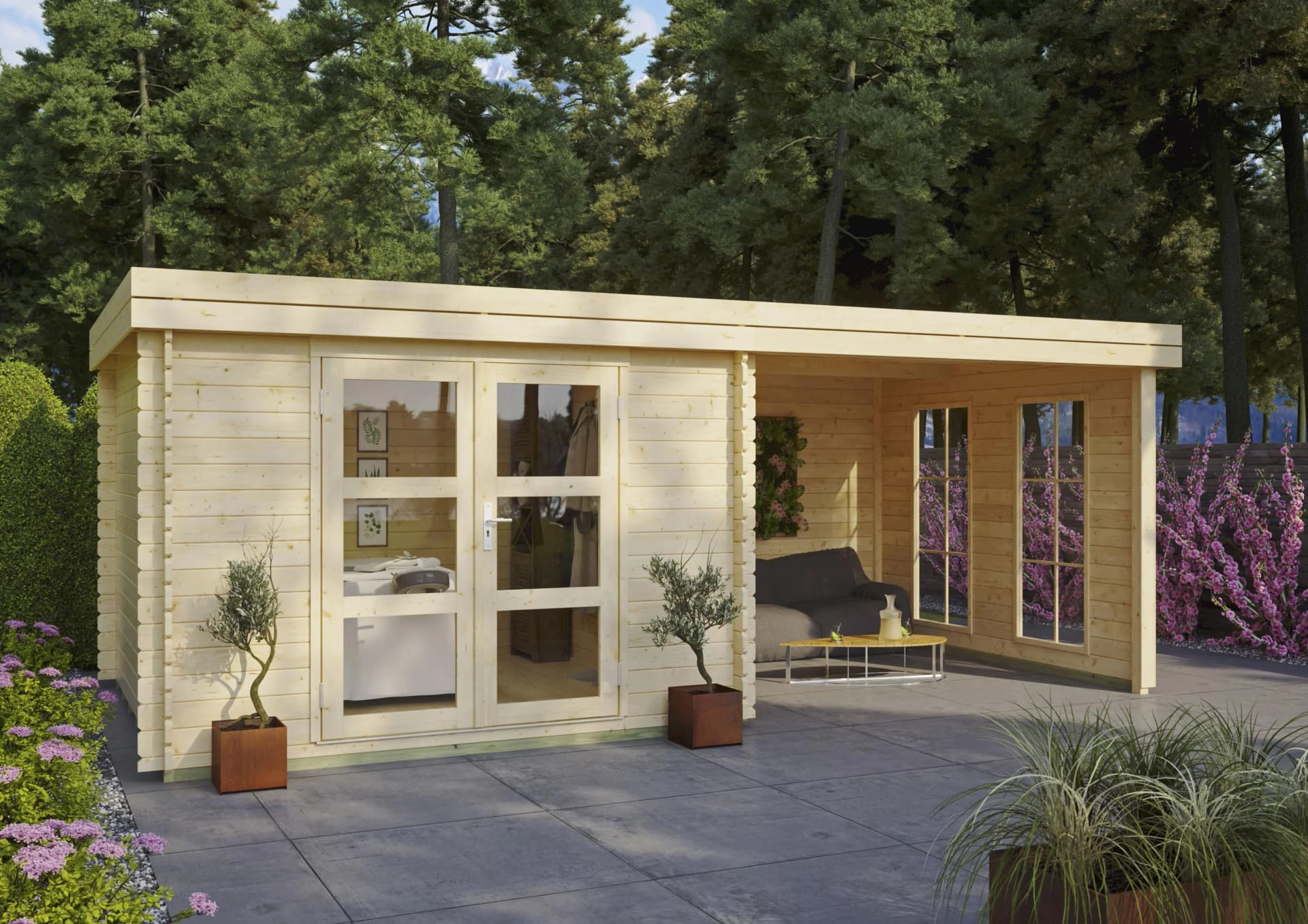 Gartenhaus KIEHN-HOLZ Acrux 1 Naturbelassen Holzwerkstoff