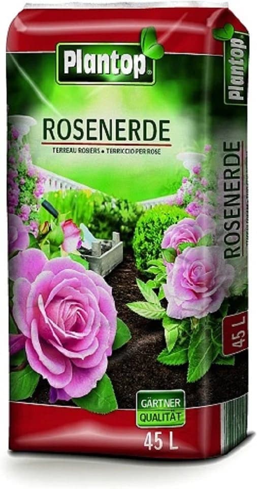 Plantop Rosenerde 45l - Spezialerde mit NPK-Dünger & speicheraktivem Naturton